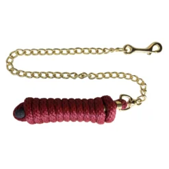 Dura-Tech® 8' Nylon Lead Rope With Chain -Schneiders Shop 12160 burgundy