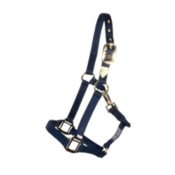 Dura-Tech Supreme Triple Ply Nylon Halter For Horses With Brass Grommets -Schneiders Shop 14366 navy