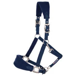 Dura-Tech Fleece Lined Web Halter For Horses -Schneiders Shop 37851 navy