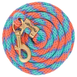 Weaver Leather Weaver Poly Lead Rope With Solid Brass Snap -Schneiders Shop 40510 orangemintlavender